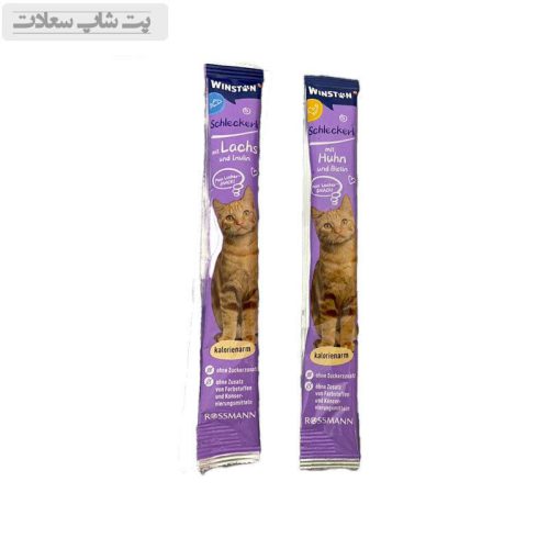 بستنی گربه وینستون با طعم مرغ و ماهی Winstone Chicken & Fish وزن 15 گرم