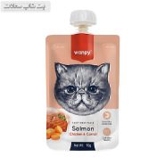 پودینگ گربه ونپی با طعم ماهی سالمون، مرغ و هویج Wanpy Soup Salmon, Chicken & Carrot وزن 90 گرم