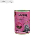 کنسرو غذای گربه شایر چانکی با طعم مرغ و جگر Shayer Chunky Chicken & Liver وزن 400 گرم