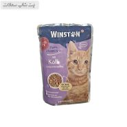 پوچ گربه وینستون با طعم گوشت گوساله در ژله هویج Winston Veal In Carrots Jelly وزن 100 گرم