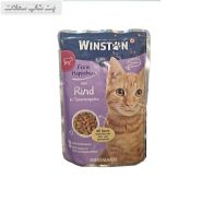 پوچ گربه وینستون با طعم گوشت گاو در ژله گوجه فرنگی Winston Beef In Tomato Jelly وزن 100 گرم