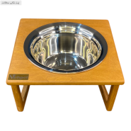 ظرف آب و غذای سگ و گربه چوبی مدل پایه دار Mehpet کد 35