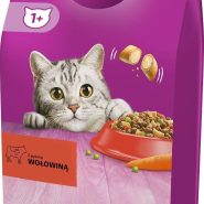 غذای خشک گربه ویسکاس با طعم گوشت گاو Whiskas Adult with Beef وزن 1.4 کیلوگرم