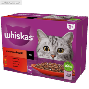 پوچ گربه ویسکاس با طعم کلاسیک Whiskas Pouch Classic Selection مجموعه 12 عددی