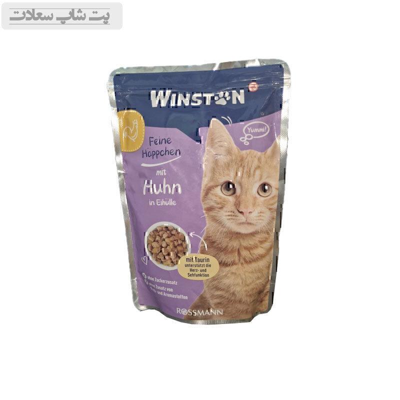 5d85d85d856546d5 پوچ گربه وینستون با طعم مرغ و تخم مرغ Winston Chicken In Egg Shell وزن 100 گرم