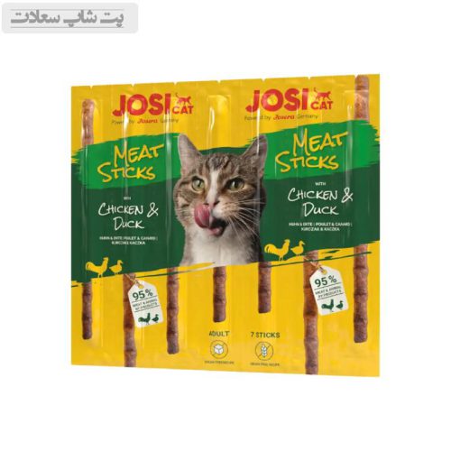 تشویقی مدادی گربه جوسرا با طعم مرغ و اردک Josicat Meat Sticks Chicken & Duck بسته 7 عددی