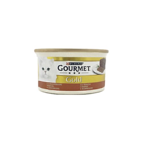 کنسرو غذای گربه گورمت با طعم قلوه Gourmet Gold with Kidney وزن ۸۵ گرم