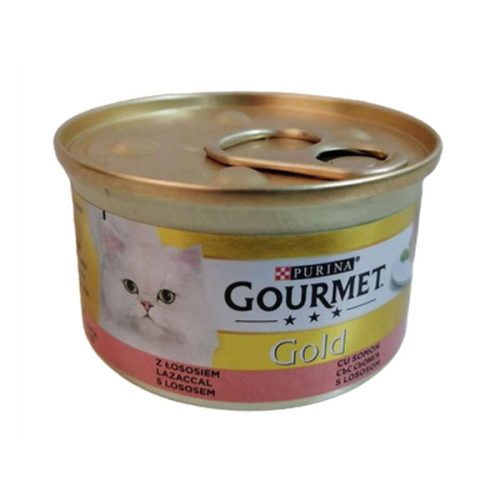 کنسرو غذای گربه گورمت با طعم ماهی سالمون Gourmet Gold Salmon Fish Pate وزن 85 گرم