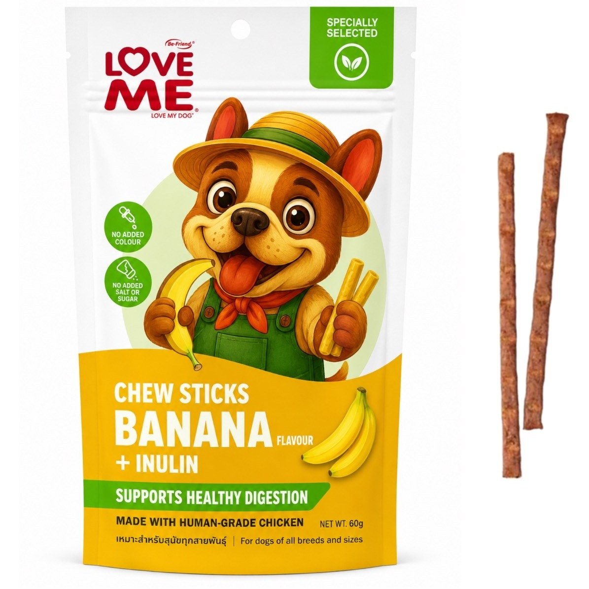 تشویقی سگ لاومی طعم موز Love Me Banana وزن 60 گرم