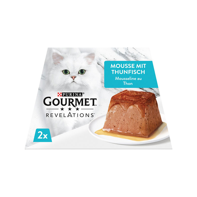 غذای کاسه ای گربه گورمت موس با طعم ماهی تن Gourmet Revelations Mousse بسته 2 عددی - Image 4
